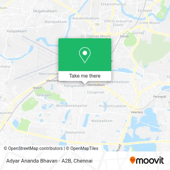 Adyar Ananda Bhavan - A2B map