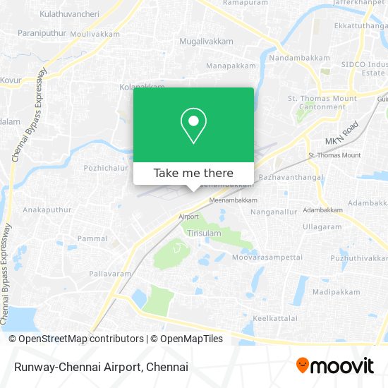 Runway-Chennai Airport map