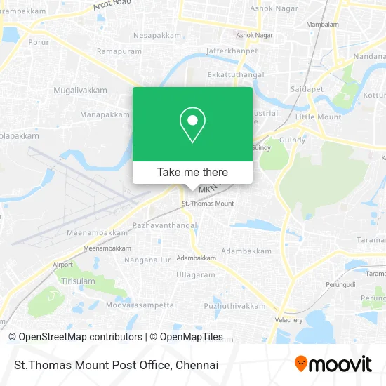 St.Thomas Mount Post Office map