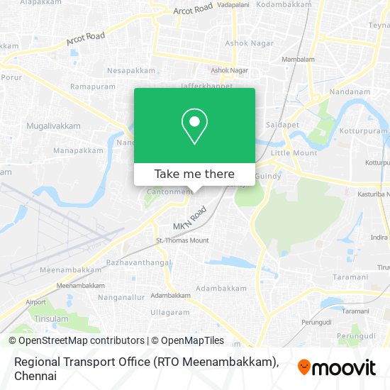 Regional Transport Office (RTO Meenambakkam) map