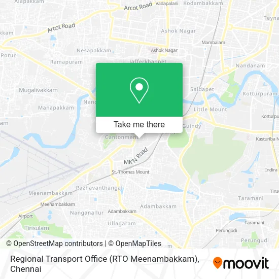Regional Transport Office (RTO Meenambakkam) map