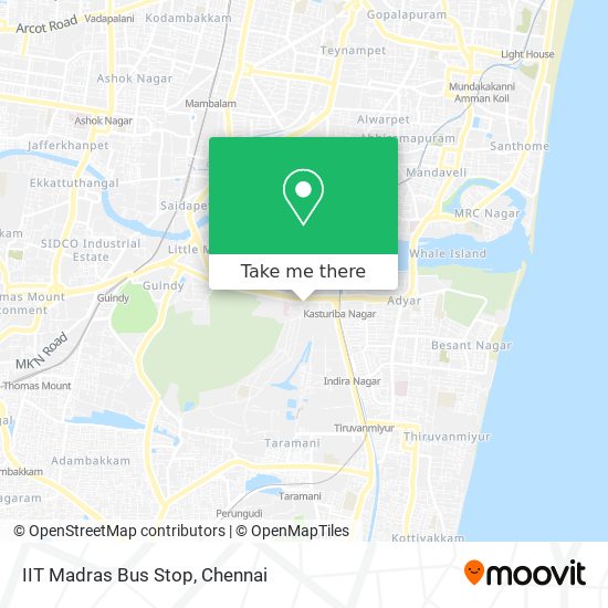 IIT Madras Bus Stop map