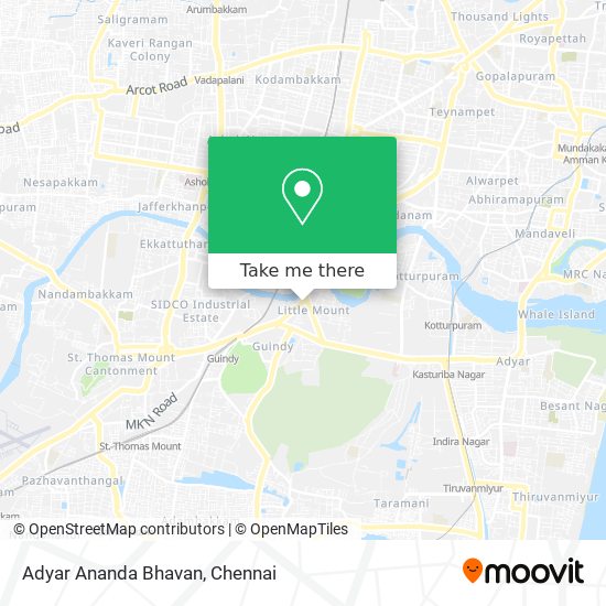 Adyar Ananda Bhavan map