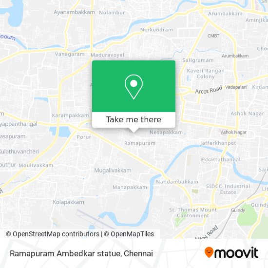 Ramapuram Ambedkar statue map