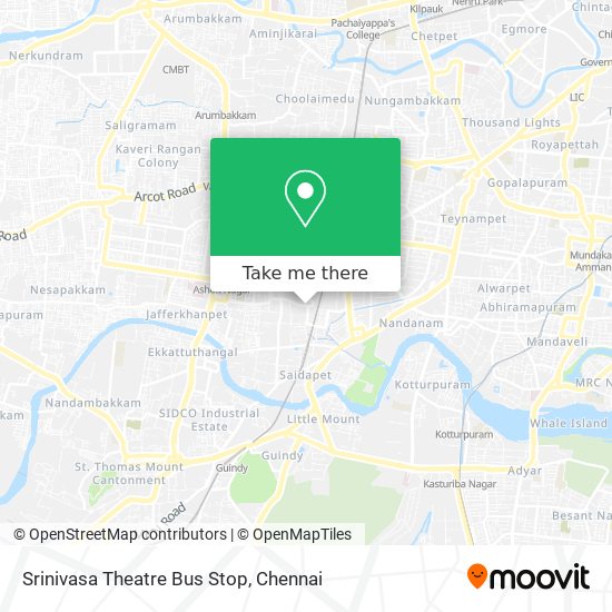 Srinivasa Theatre Bus  Stop map