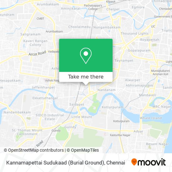 Kannamapettai Sudukaad (Burial Ground) map