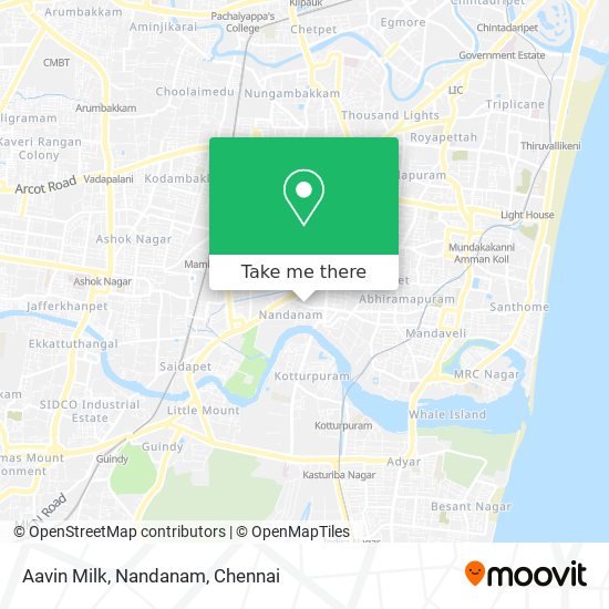 Aavin Milk, Nandanam map