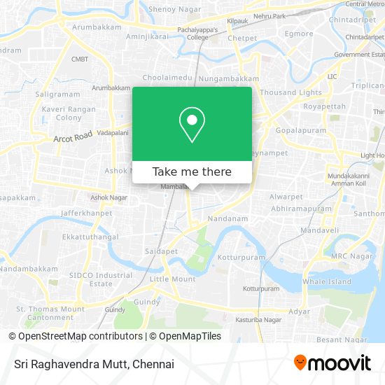 Sri Raghavendra Mutt map