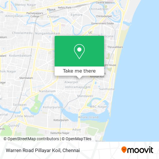 Warren Road Pillayar Koil map