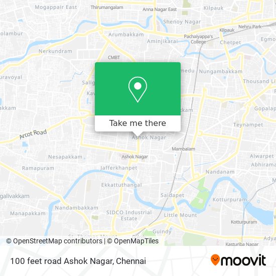 100 feet road Ashok Nagar map