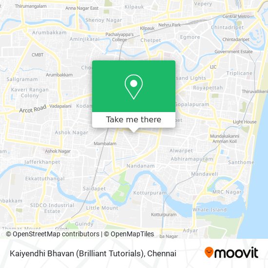 Kaiyendhi Bhavan (Brilliant Tutorials) map