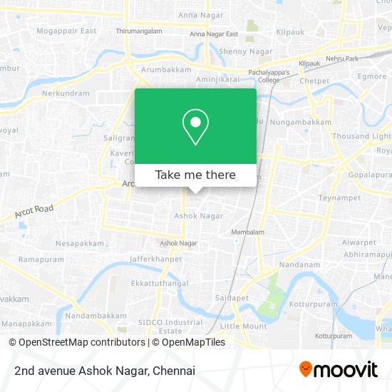 2nd avenue Ashok Nagar map