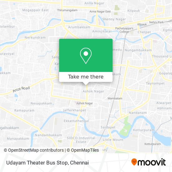 Udayam Theater Bus Stop map