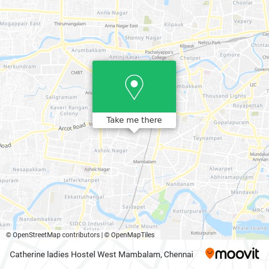 Catherine ladies Hostel West Mambalam map