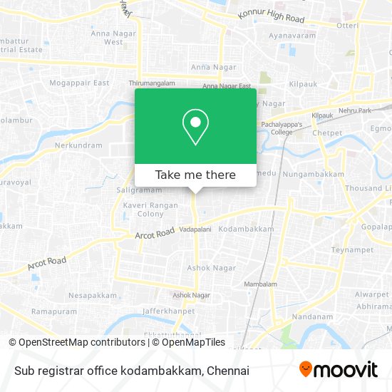 Sub registrar office kodambakkam map