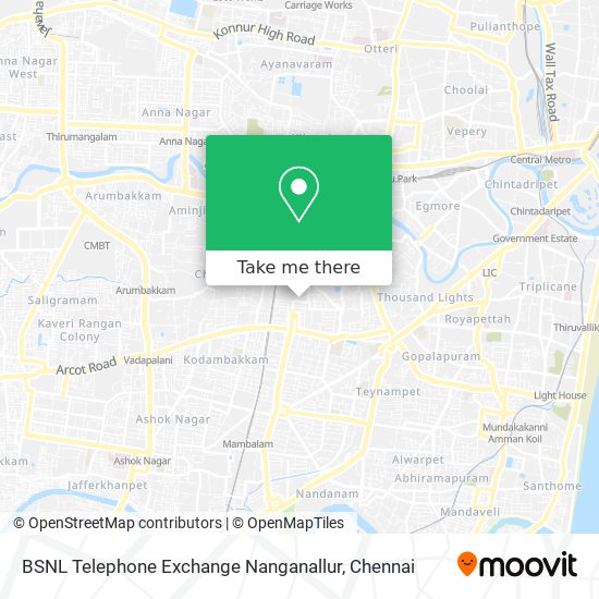 BSNL Telephone Exchange Nanganallur map