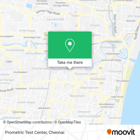 Prometric Test Center map
