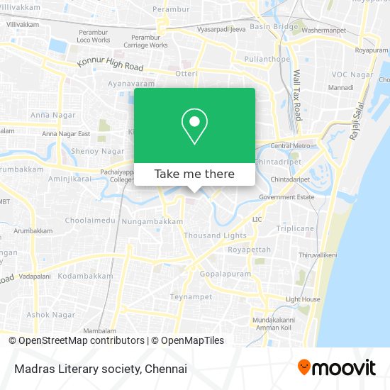 Madras Literary society map