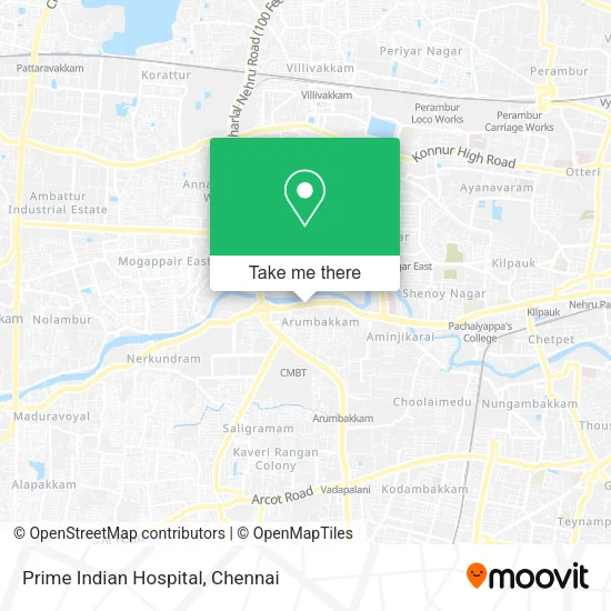 Prime Indian Hospital map