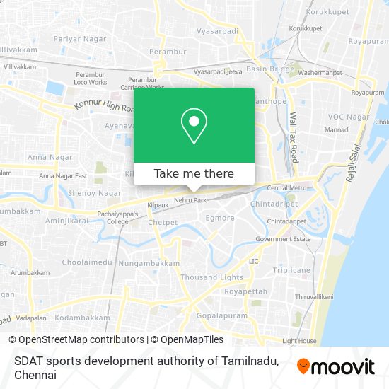 SDAT sports development authority of Tamilnadu map