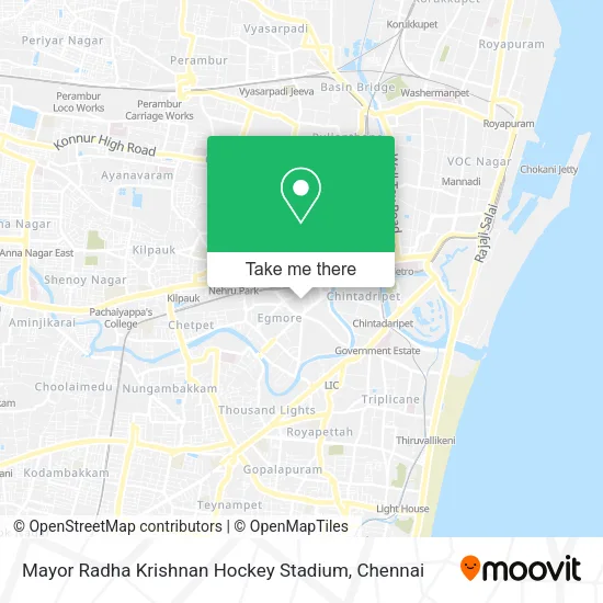 Mayor Radha Krishnan Hockey Stadium map