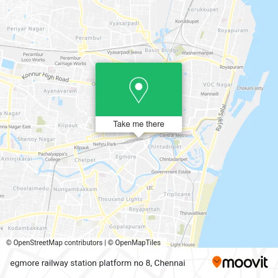 egmore railway station platform no 8 map