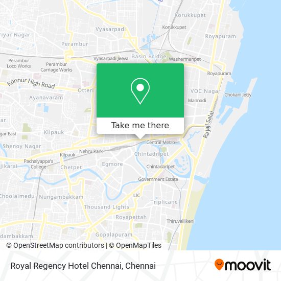 Royal Regency Hotel Chennai map