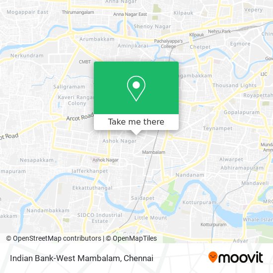 Indian Bank-West Mambalam map