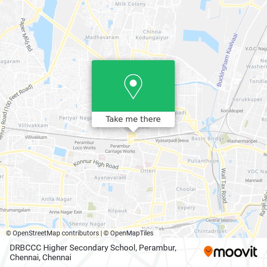 DRBCCC Higher Secondary School, Perambur, Chennai map