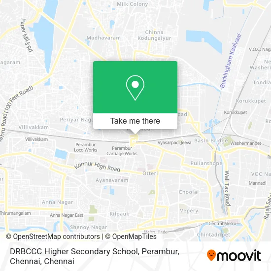 DRBCCC Higher Secondary School, Perambur, Chennai map