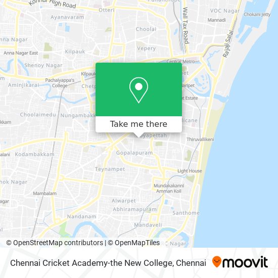 Chennai Cricket Academy-the New College map