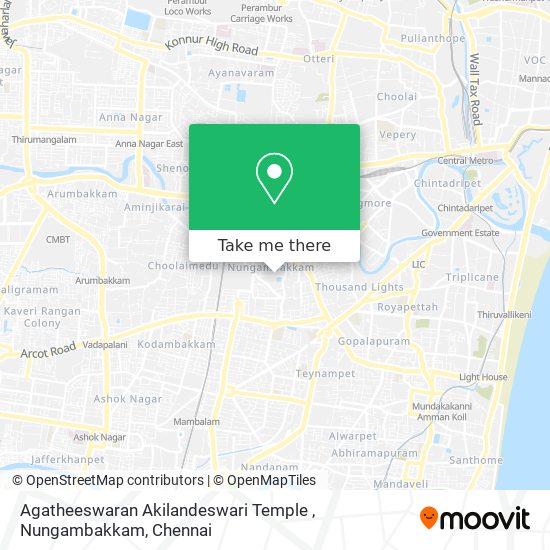 Agatheeswaran Akilandeswari Temple , Nungambakkam map