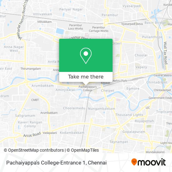 Pachaiyappa's College-Entrance 1 map
