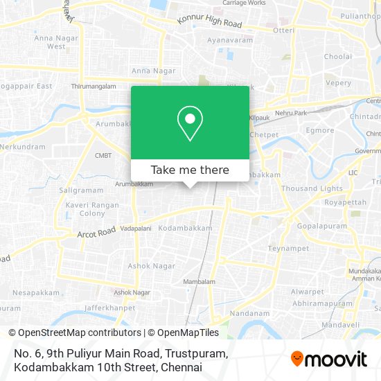 No. 6, 9th Puliyur Main Road, Trustpuram, Kodambakkam 10th Street map