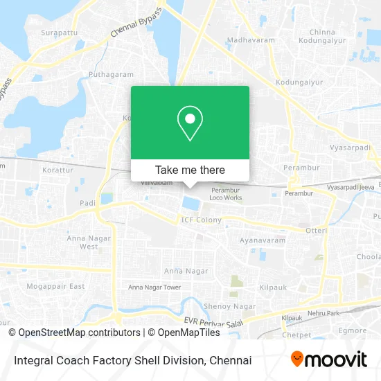 Integral Coach Factory Shell Division map