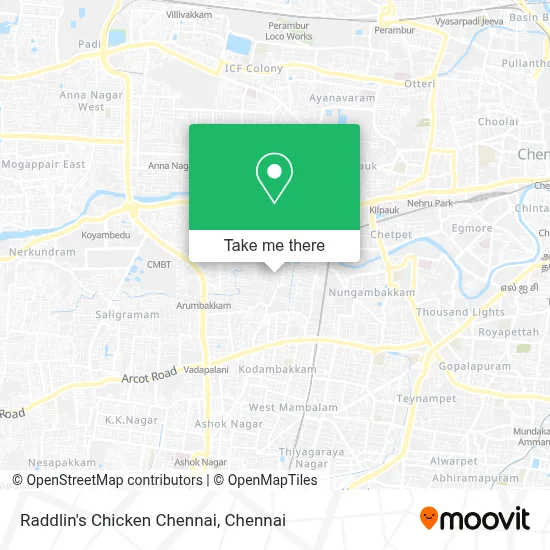 Raddlin's Chicken Chennai map
