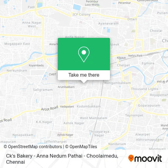 Ck's Bakery - Anna Nedum Pathai - Choolaimedu map