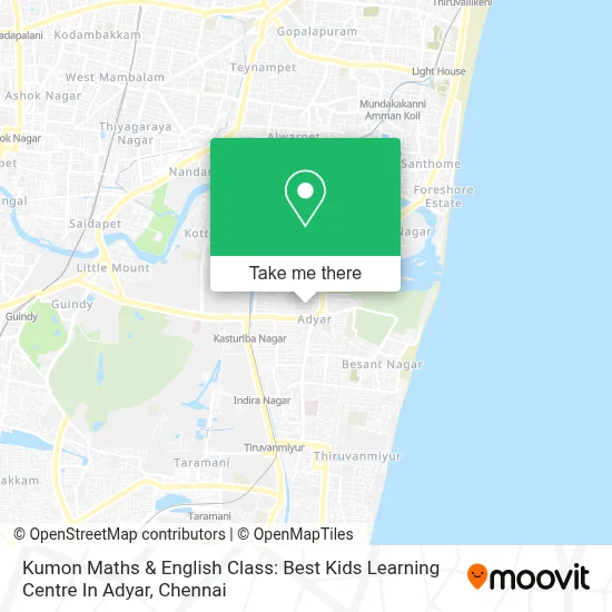 Kumon Maths & English Class: Best Kids Learning Centre In Adyar map