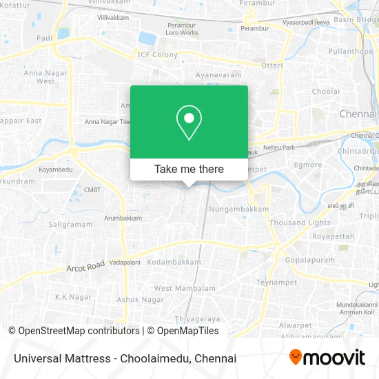 Universal Mattress - Choolaimedu map