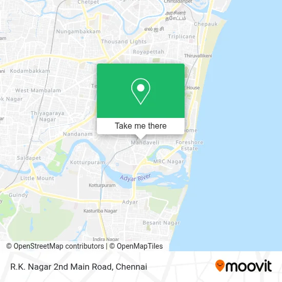 R.K. Nagar 2nd Main Road map