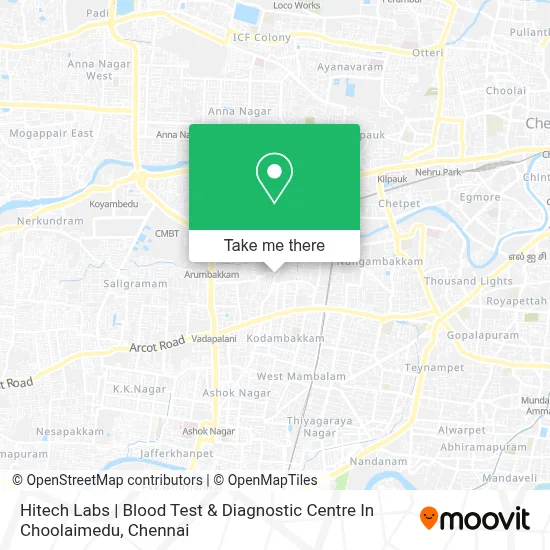 Hitech Labs | Blood Test & Diagnostic Centre In Choolaimedu map