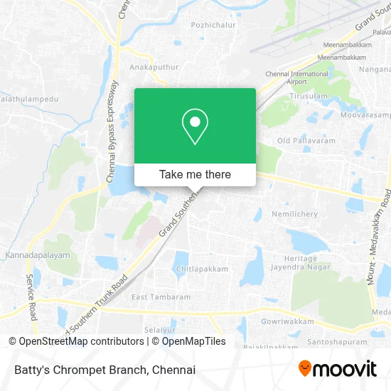 Batty's Chrompet Branch map