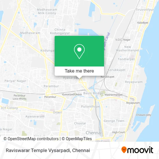 Raviswarar Temple Vysarpadi map