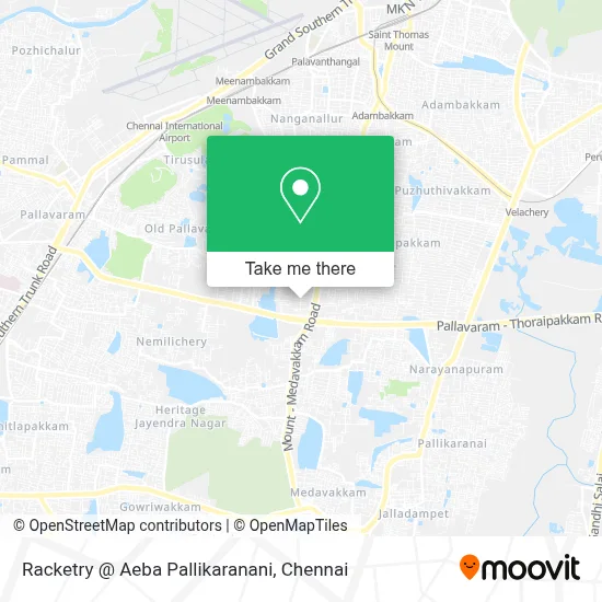 Racketry @ Aeba Pallikaranani map