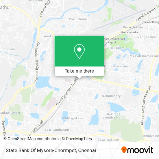 State Bank Of Mysore-Chormpet map