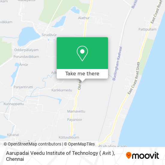 Aarupadai Veedu Institute of Technology ( Avit ) map