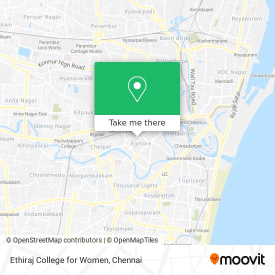 Ethiraj College for Women map