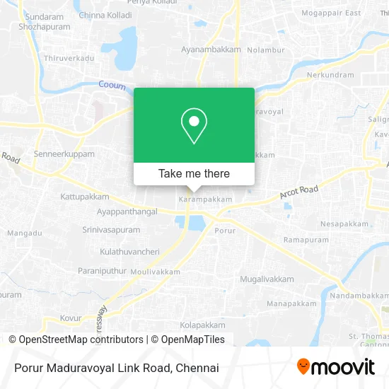 Porur Maduravoyal Link Road map