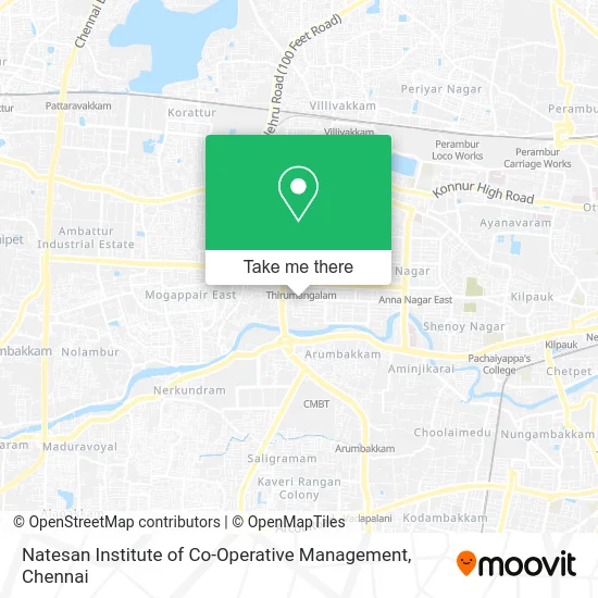 Natesan Institute of Co-Operative Management map