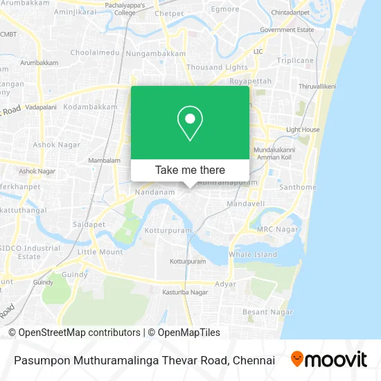 Pasumpon Muthuramalinga Thevar Road map